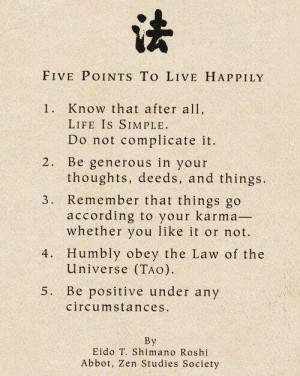 Five points to live happily