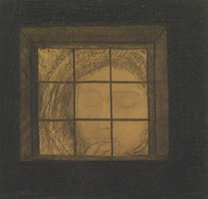 Odilon Redon (French, 1840-1916), Visage derrière une fenêtre [Face ...