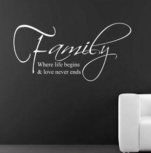 ... Quotes decals Removable stickers decors Vinyl art-family(sma ll,white