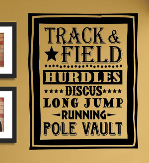 Slap-Art™ Track & field hurdles discus long jump running pole Wall ...
