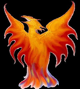 flaming phoenix rising