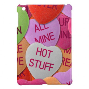 Candy Hearts With Sweet Sayings iPad Mini Covers