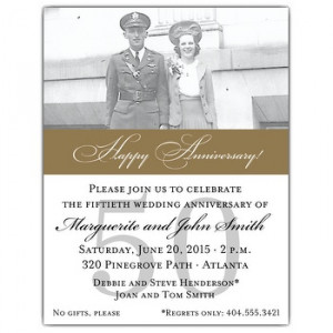 home wedding anniversary party invitations 50th wedding anniversary ...