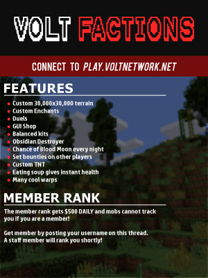 VOLT FACTIONS »» IP: play.voltnetwork.net Custom Terrain ...