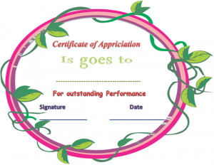 Outstanding Performance Certificate Template Preview of certificate of