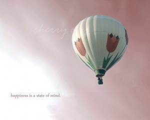 Tulip Balloon - Hot Air Balloon Pink Sky Inspirational Quote Girls ...