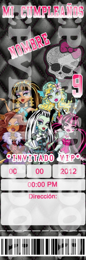 Tarjetas De Invitacion Monster High -invitaciones Epvendedor