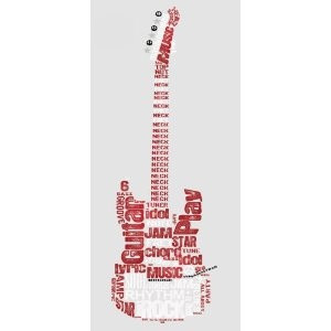 RoomMates RMK1884GM Rock Guitar Peel and Stick Giant Wall Decal