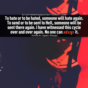 ... image include: anime, quote, jigoku shoujo, enma ai and anime quote
