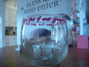 Bible verse candle holder