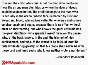 it is not the critic who counts not the man