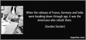 the railways of France, Germany and India were breaking down through ...