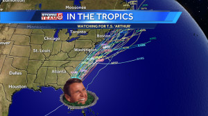 ... can never tell when or where tropical storm uncle arthur will turn up