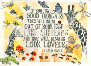 Giraffe Poster - 'You Look Lovely' Roald Dahl Quote. A3. Digital Print ...