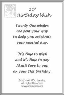 21st Birthday Gift – Twenty First Birthday Wish Bracelet