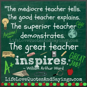 mediocre teacher tells the good teacher explains the superior teacher ...