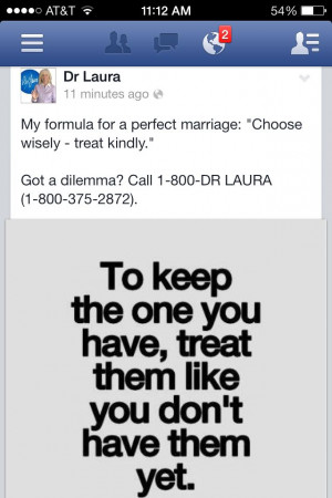 Dr Laura. Formula for a perfect marriage.