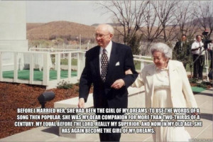 President Hinckley quote about Sister Hinckley