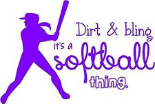 Softball Wall Lettering | Vinyl Girls Decal / Decor | Art Teen Sports ...