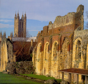 Above: St. Augustine's Abbey. Canterbury Cathedral in the background.