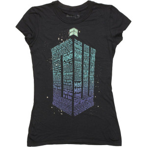 Doctor Who TARDIS Shaped Quotes Baby Tee