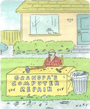 Grandpa Computer Repair copyright by Kim Warp from AARP Bulletin, Jan ...