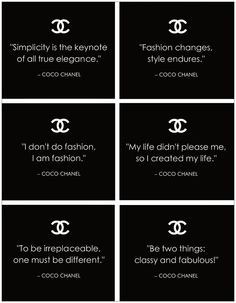 Famous COCO CHANEL Quotes: 10 Sheets of Craft - Scrapbook - Giftwrap ...
