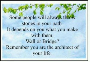 Build a wall or bridge with stones?
