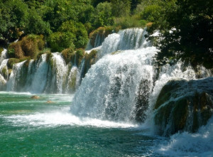 Panorama Waterfalls Of The Krka River In National Park Croatia