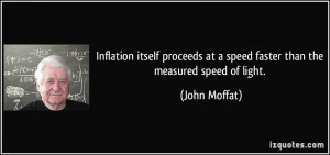 Inflation itself proceeds at a speed faster than the measured speed of ...