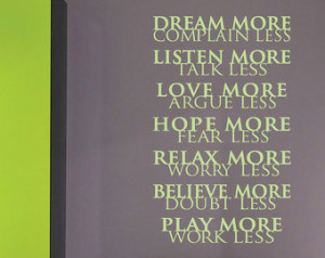 decals LIFE RULES Dream more C omplain less - Vinyl lettering quote ...