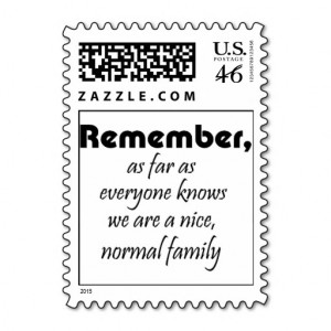 Funny family quotes postage stamps