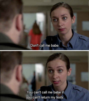 Officer Fischer on the official rules of calling someone a babe: | The ...