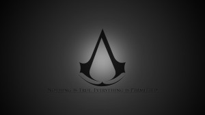 Download 2048x1152 Assassins creed, Emblem, Quote, Background, Grey ...