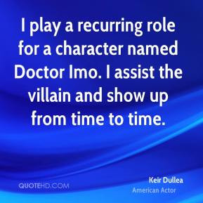 Keir Dullea - I play a recurring role for a character named Doctor Imo ...
