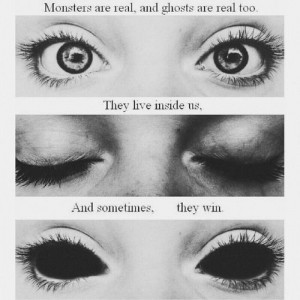 dark, eyes, fantasy, makeup, monsters, quote, quotes, true