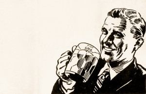 Saturday Drinking Quotes Bloke drinking beer.