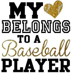 My heart belongs to a baseball player, regular fit shirt with glitter ...