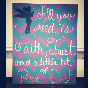 Tinker bell quote canvas for my cousins 21st