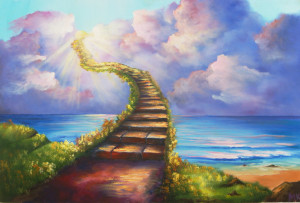 Stairway To Heaven Ocean Painting HD Christian Wallpaper