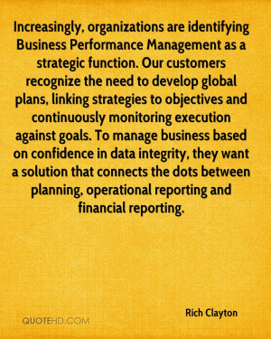 are identifying Business Performance Management as a strategic ...