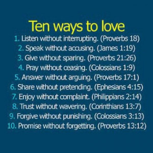 Famous Bible Verses Quote about Ways To Love — Ten ways to love ...