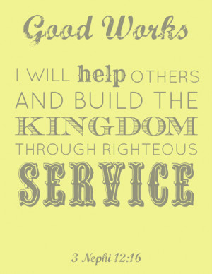 LDS Young Women Good Works printable