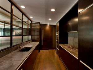 Well equipped kitchen glorifies with the decorative wood panels