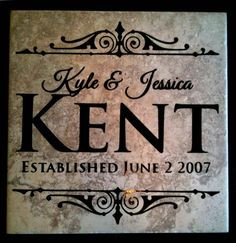 ... Family Name Decal made for Ceramic Tile (Tile Not Included). $7.99