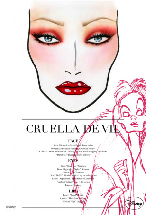 Cruella De Vil Mac Cosmetics Face Chart #Makeup #Disney #101Dalmatians ...