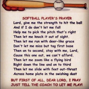 Softball players prayer