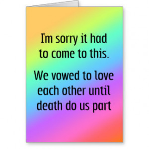 Until Death Do Us Part Divorce Card