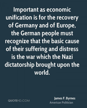 Important as economic unification is for the recovery of Germany and ...