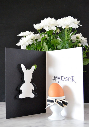 Black and white Easter cards
